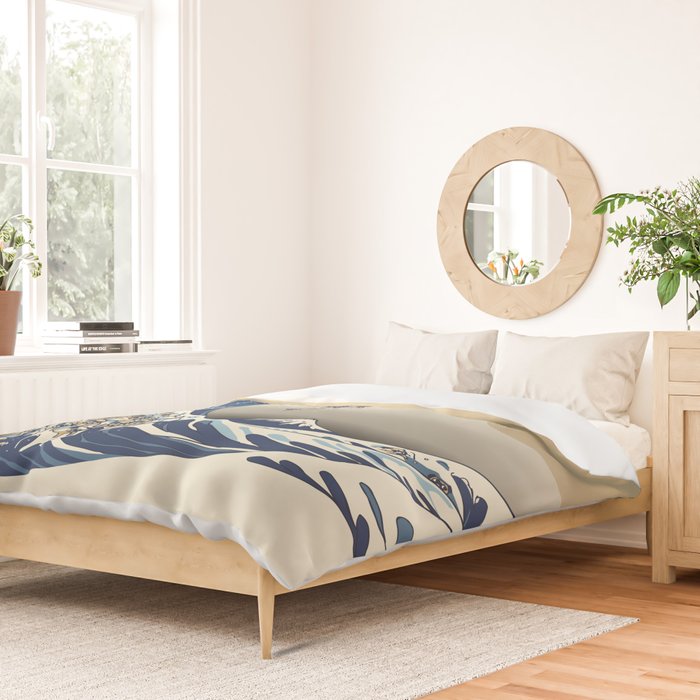 The Great Wave of Pugs Vanilla Sky Duvet Cover Gallery Image 2