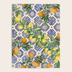 Sicilian Citrus, Mediterranean tiles, vintage lemons and orange fruit pattern Poster Gallery Image 4