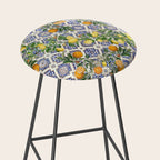 Sicilian Citrus, Mediterranean tiles, vintage lemons and orange fruit pattern Stool Gallery Image 2