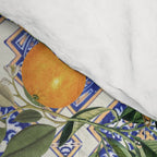 Sicilian Citrus, Mediterranean tiles, vintage lemons and orange fruit pattern Comforter Gallery Image 4