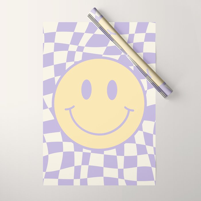 Smiley wavy checked Wrapping Paper Gallery Image 1