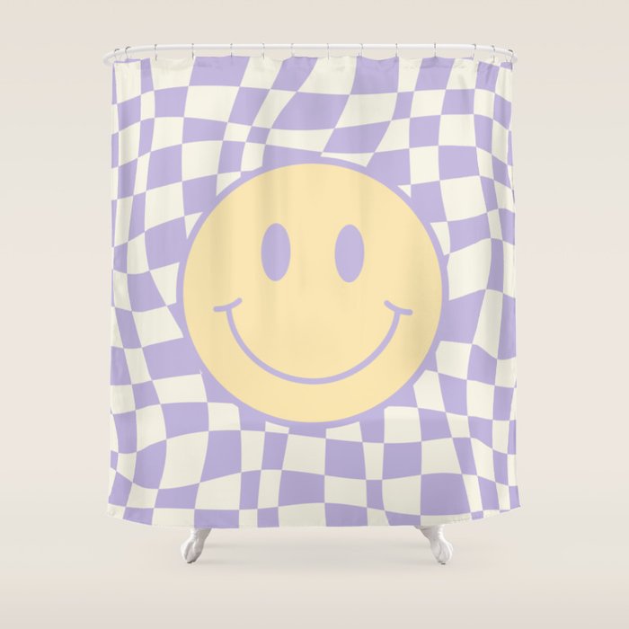 Smiley wavy checked Shower Curtain Gallery Image 1