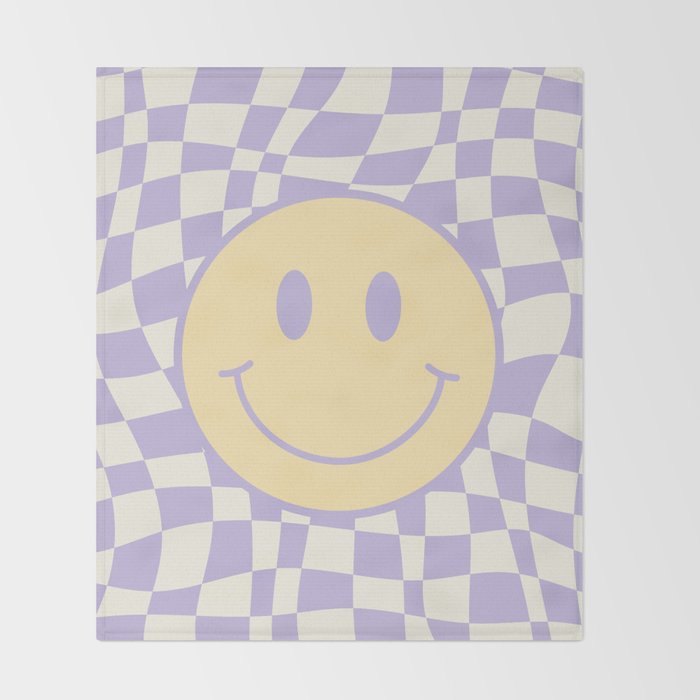 Smiley wavy checked Throw Blanket Gallery Image 2