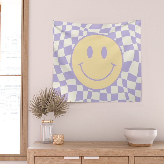 Smiley wavy checked Wall Tapestry Gallery Image 2