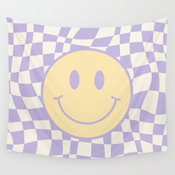 Smiley wavy checked Wall Tapestry Gallery Image 1