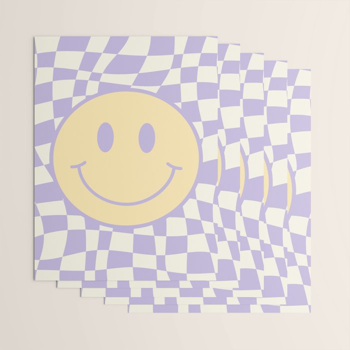 Smiley wavy checked Wrapping Paper Gallery Image 3