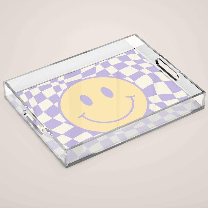 Smiley wavy checked Acrylic Tray Gallery Image 1