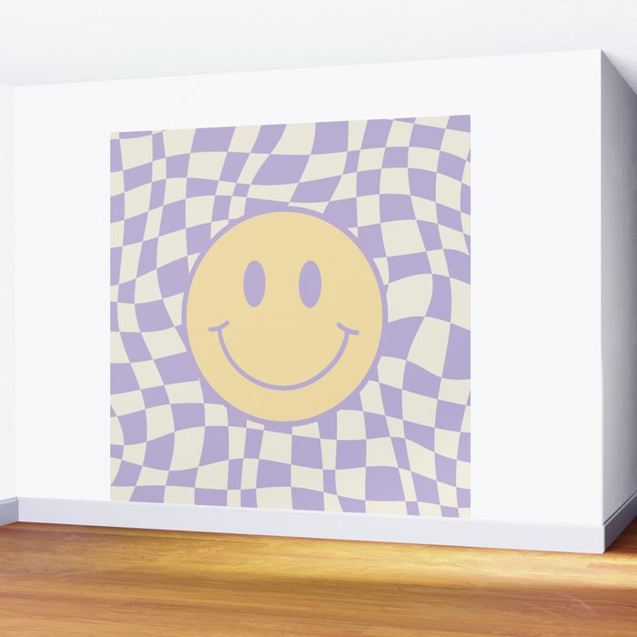 Smiley wavy checked Wall Mural Gallery Image 2