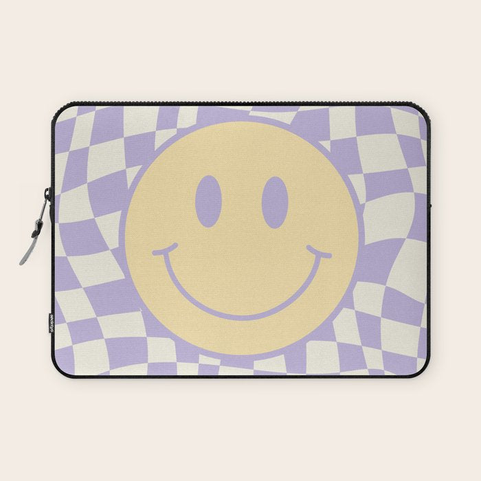 Smiley wavy checked Laptop Sleeve Gallery Image 1
