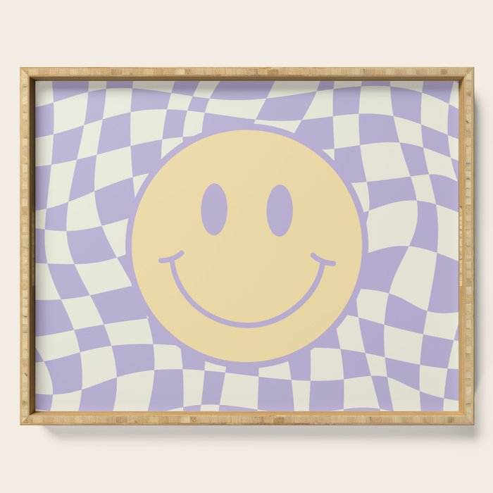 Smiley wavy checked Serving Tray Gallery Image 1