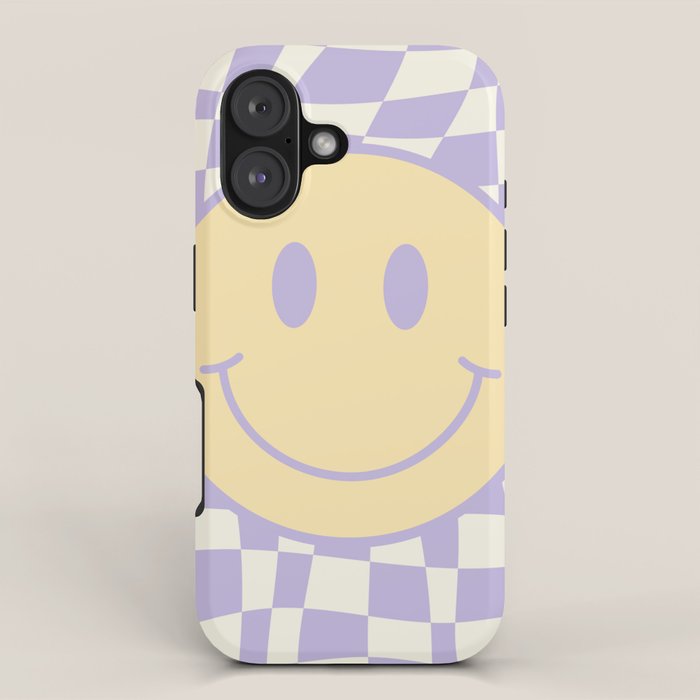 Smiley wavy checked iPhone Case Gallery Image 1