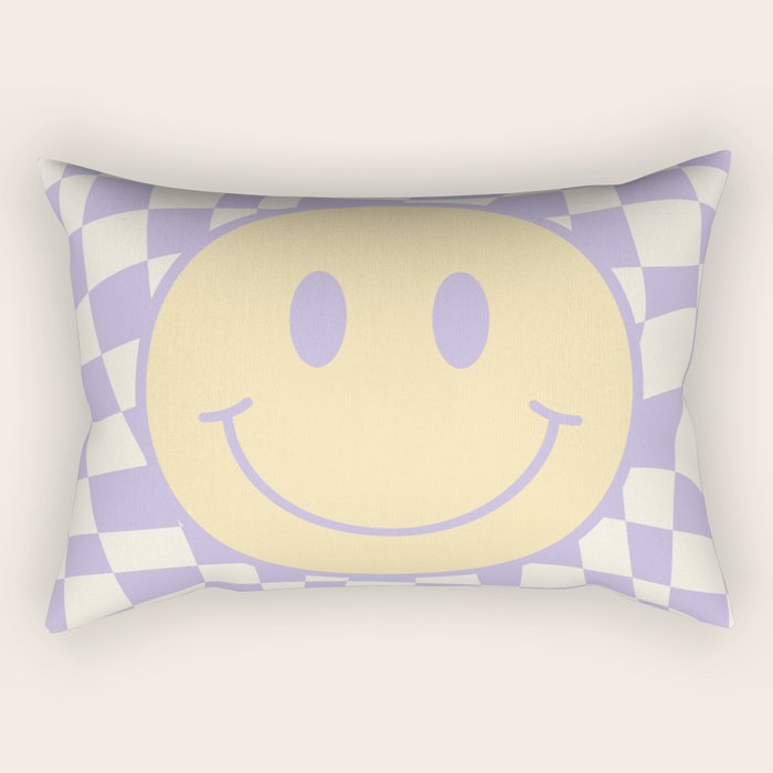 Smiley wavy checked Rectangular Pillow Gallery Image 2