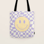 Smiley wavy checked Tote Bag Gallery Image 1