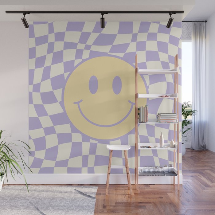 Smiley wavy checked Wall Mural Gallery Image 1