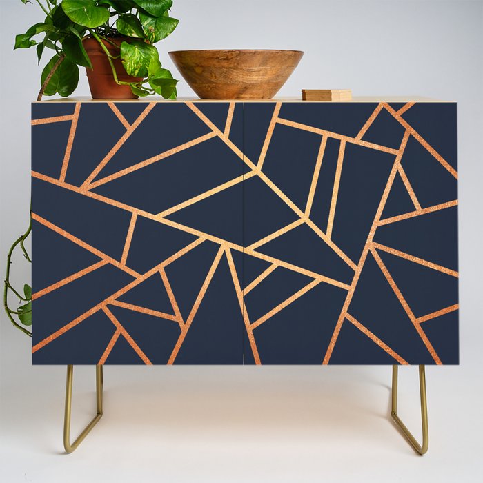 Copper and Midnight Navy Credenza Gallery Image 1