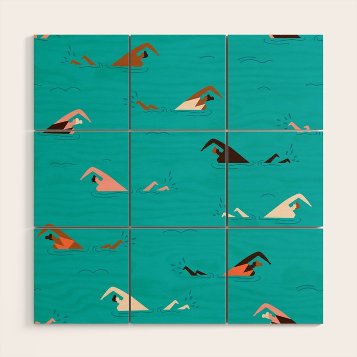 Swimming pool Wood Wall Art Gallery Image 1