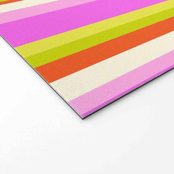 Classic Stripes XVIII - Y2K Pink and Green Welcome Mat Gallery Image 2