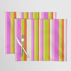 Classic Stripes XVIII - Y2K Pink and Green Placemat Gallery Image 1