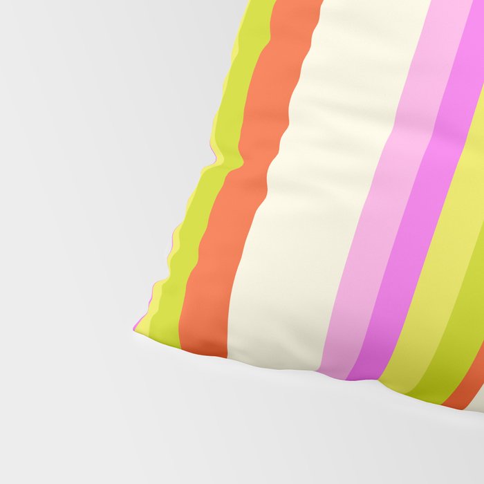 Classic Stripes XVIII - Y2K Pink and Green Pillow Sham Gallery Image 4