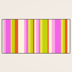 Classic Stripes XVIII - Y2K Pink and Green Desk Mat Gallery Image 3