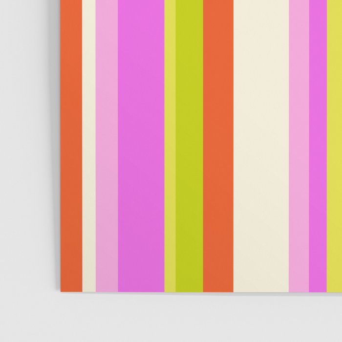 Classic Stripes XVIII - Y2K Pink and Green Poster Gallery Image 3
