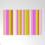 Classic Stripes XVIII - Y2K Pink and Green Welcome Mat Gallery Image 1