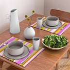 Classic Stripes XVIII - Y2K Pink and Green Placemat Gallery Image 2