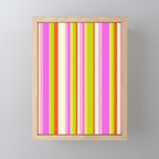 Classic Stripes XVIII - Y2K Pink and Green Mini Art Print Gallery Image 1