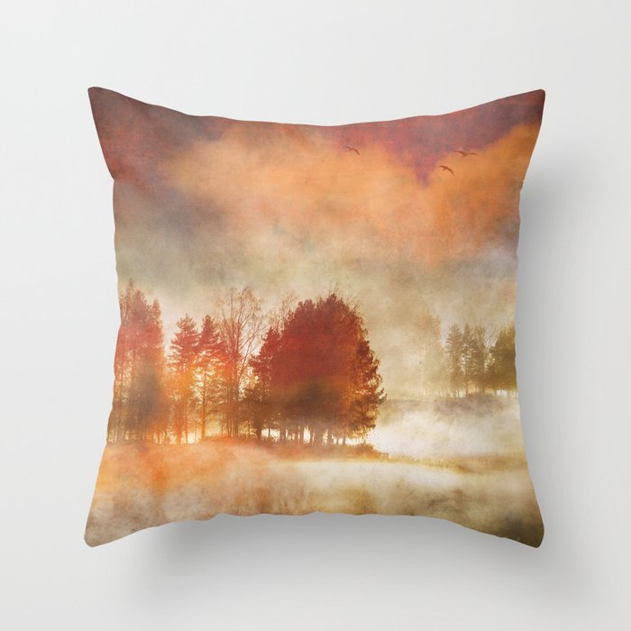 Autumn Mist Throw Pillow Gallery Image 1