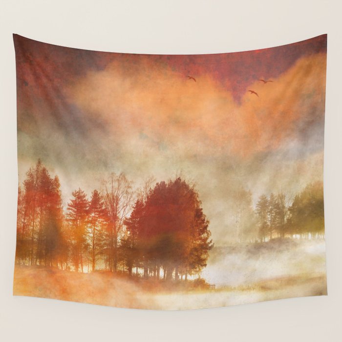 Autumn Mist Wall Tapestry