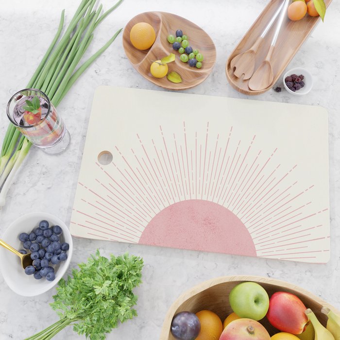 Pink Sunrise Boho Midcentury Cutting Board Gallery Image 2