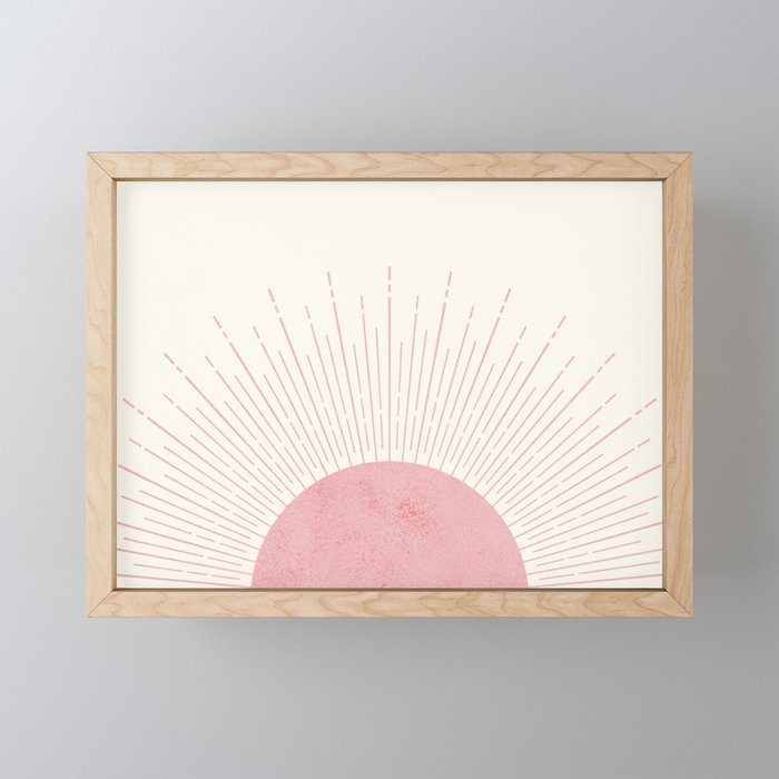Pink Sunrise Boho Midcentury Mini Art Print Gallery Image 1