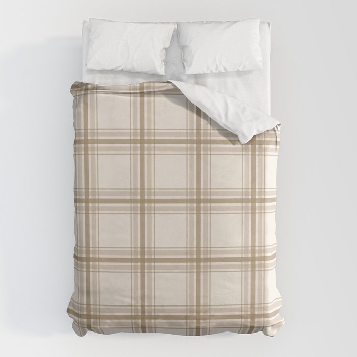 Farmhouse Plaid in Caramel, Tan and Cream Duvet Cover Gallery Image 6