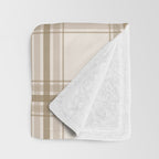 Farmhouse Plaid in Caramel, Tan and Cream Throw Blanket Gallery Image 3