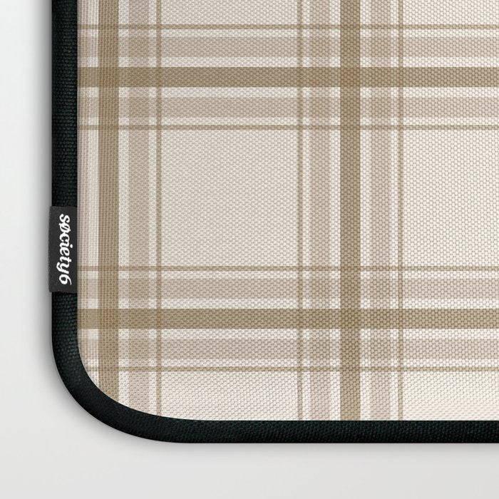 Farmhouse Plaid in Caramel, Tan and Cream Laptop Sleeve Gallery Image 3