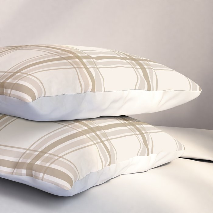 Farmhouse Plaid in Caramel, Tan and Cream Pillow Sham Gallery Image 3