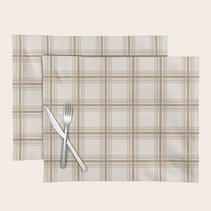 Farmhouse Plaid in Caramel, Tan and Cream Placemat Gallery Image 1