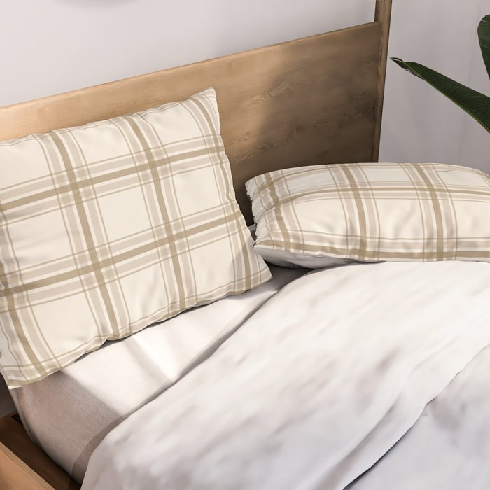 Farmhouse Plaid in Caramel, Tan and Cream Pillow Sham Gallery Image 2