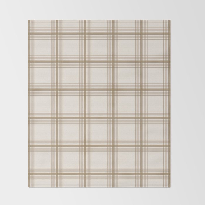 Farmhouse Plaid in Caramel, Tan and Cream Throw Blanket Gallery Image 2