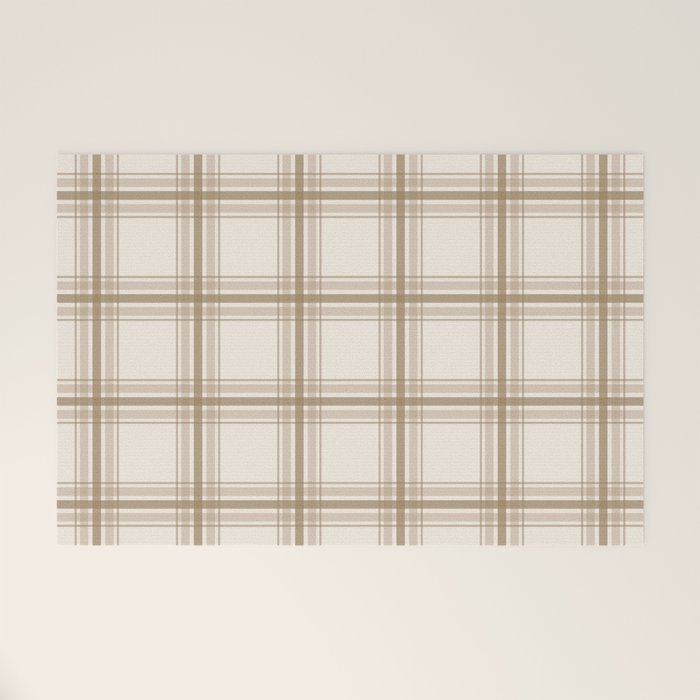 Farmhouse Plaid in Caramel, Tan and Cream Welcome Mat Gallery Image 1