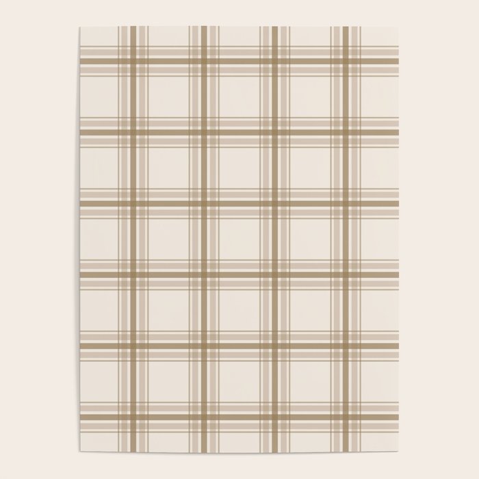 Farmhouse Plaid in Caramel, Tan and Cream Poster Gallery Image 4