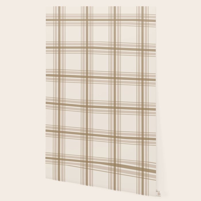 Farmhouse Plaid in Caramel, Tan and Cream Wallpaper Gallery Image 2