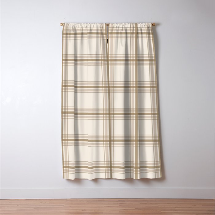 Farmhouse Plaid in Caramel, Tan and Cream Window Curtain Gallery Image 3