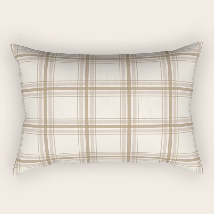 Farmhouse Plaid in Caramel, Tan and Cream Rectangular Pillow Gallery Image 1