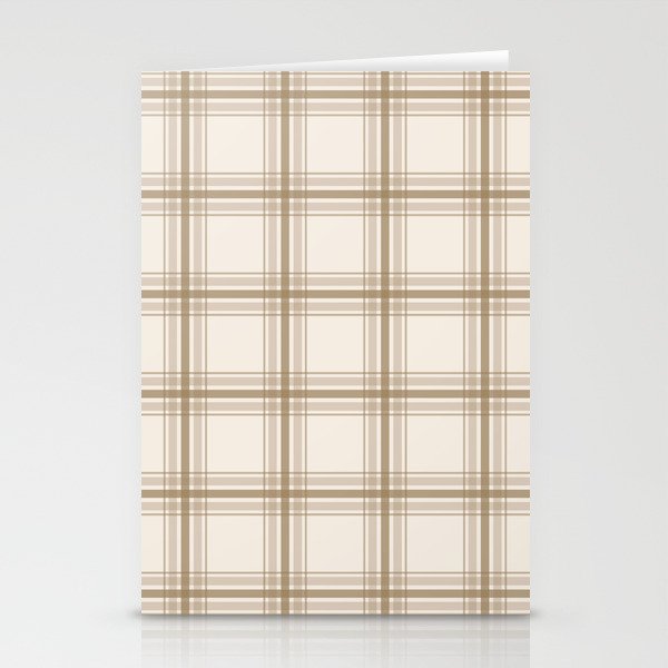 Farmhouse Plaid in Caramel, Tan and Cream Stationery Card Gallery Image 2