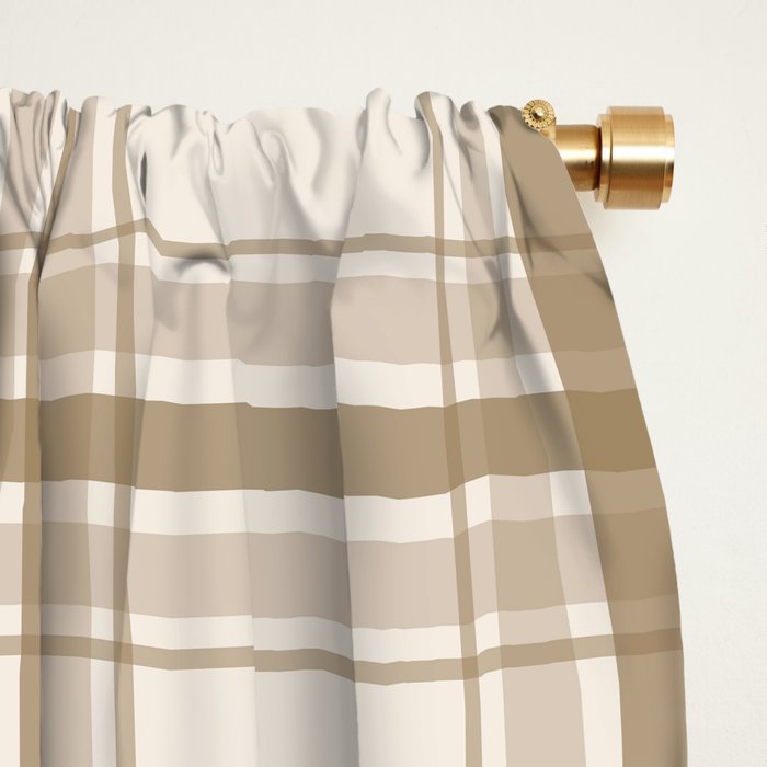 Farmhouse Plaid in Caramel, Tan and Cream Window Curtain Gallery Image 2