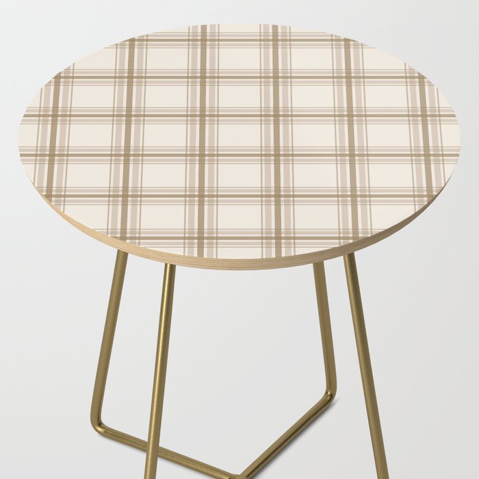 Farmhouse Plaid in Caramel, Tan and Cream Side Table Gallery Image 2