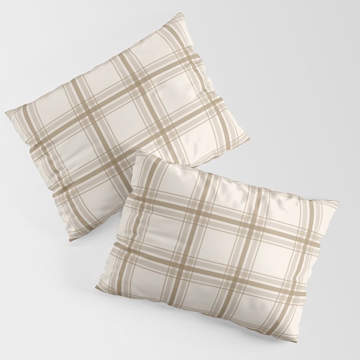 Farmhouse Plaid in Caramel, Tan and Cream Pillow Sham Gallery Image 1