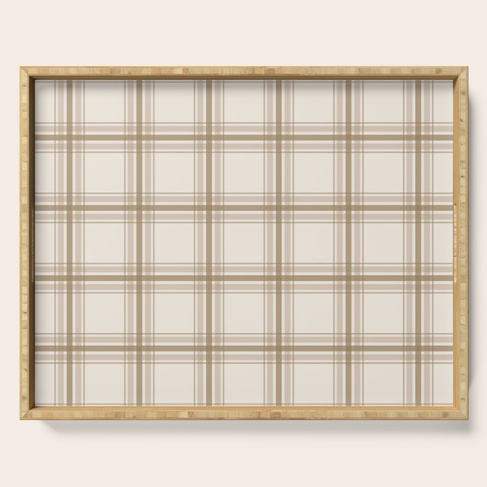 Farmhouse Plaid in Caramel, Tan and Cream Serving Tray Gallery Image 1