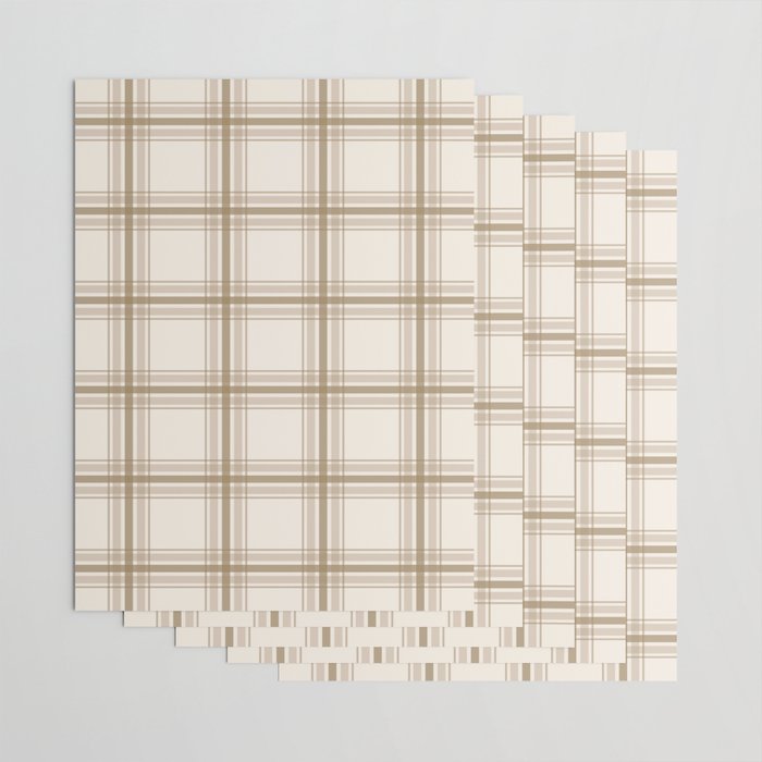 Farmhouse Plaid in Caramel, Tan and Cream Wrapping Paper Gallery Image 3